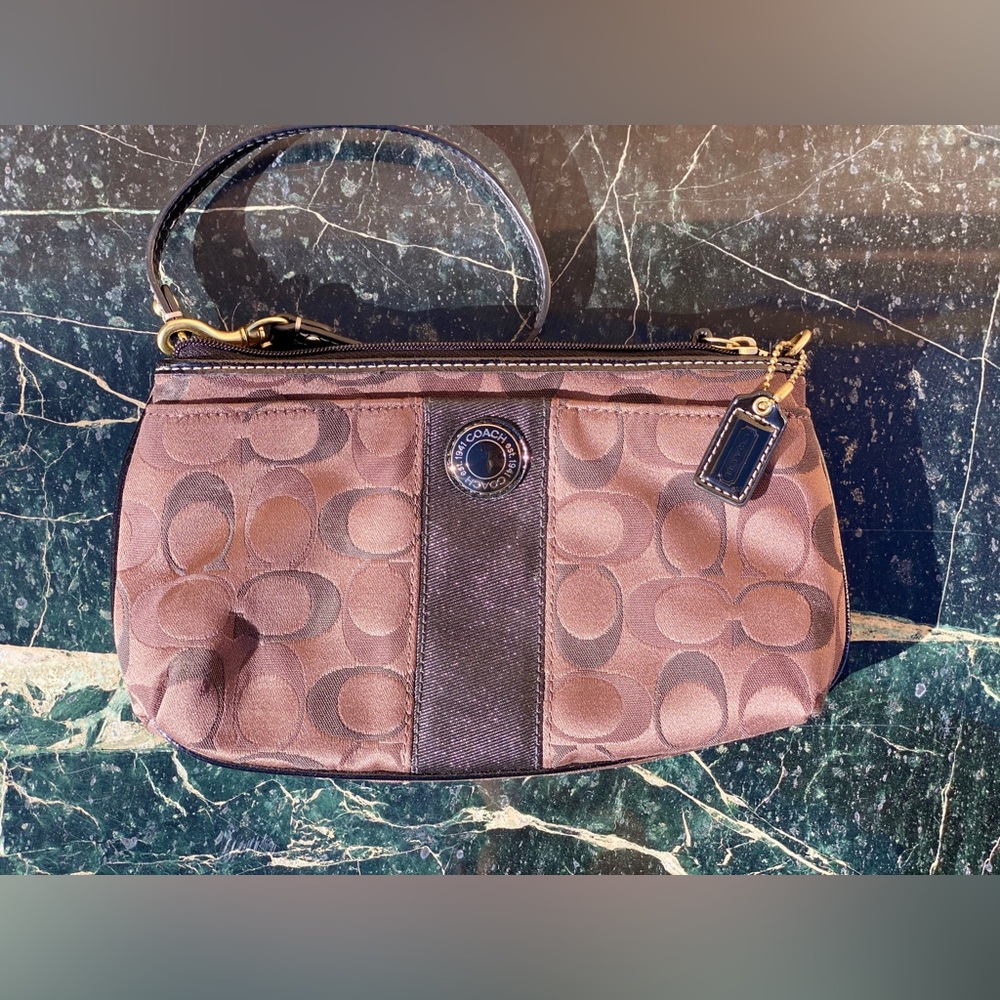 Chocolate Brown Coach Wristlet